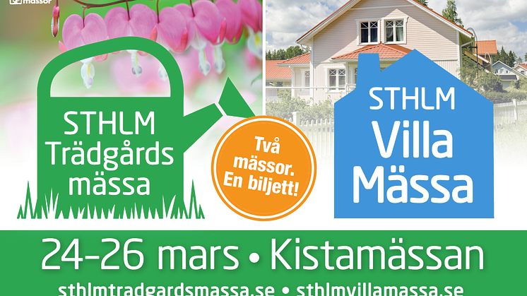 Välkomna våren med Stockholms Trädgård- & Villamässa 24-26 mars 2017!