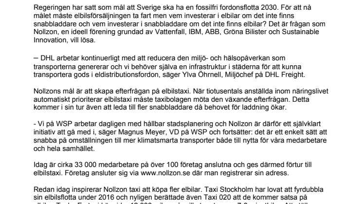 Näringslivet efterfrågar elbilstaxi