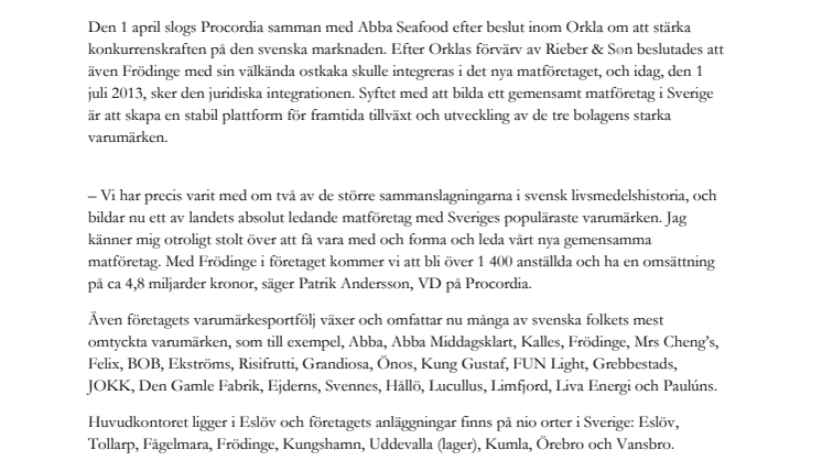 Nu skrivs svensk livsmedelshistoria