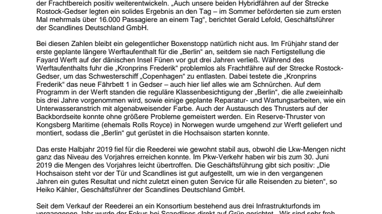 Scandlines sieht Grün