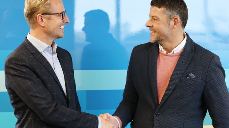 Jonas Kempe, vice VD Nobina och Andreas Almquist, VD Hallandstrafiken