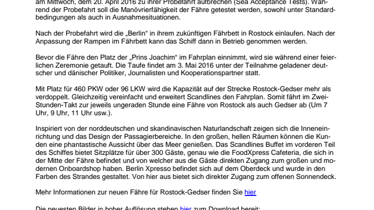 Scandlines’ neue Fähre verlässt dänische Werft 