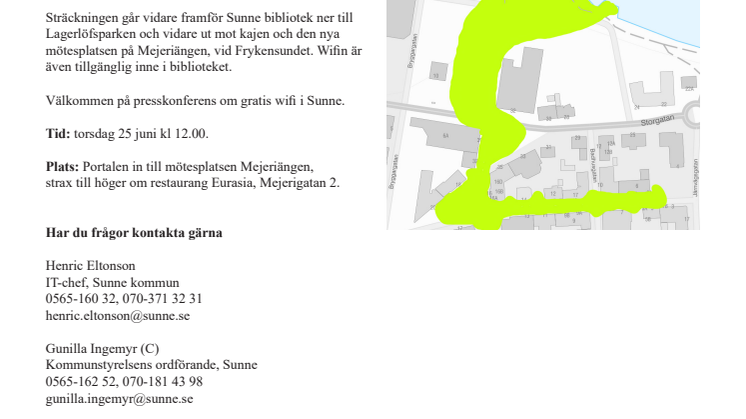 Erbjuder gratis wifi i delar av Sunne centrum