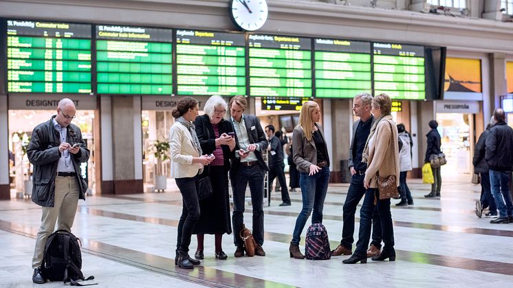 Biljett för att gå ombord på SJs tåg