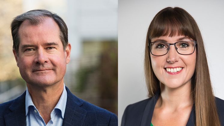 ​Mårten Lilja, vice vd Riksbyggen och chef för affärsområde Bostad och ​Johanna Ode, bostadspolitisk expert och verksamhetsutvecklare.