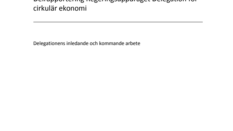 Delegationen för cirkulär ekonomi delrapport feb 2019