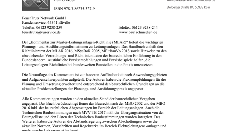 Kommentar zur Muster-Leitungsanlagen-Richtlinie (MLAR) 