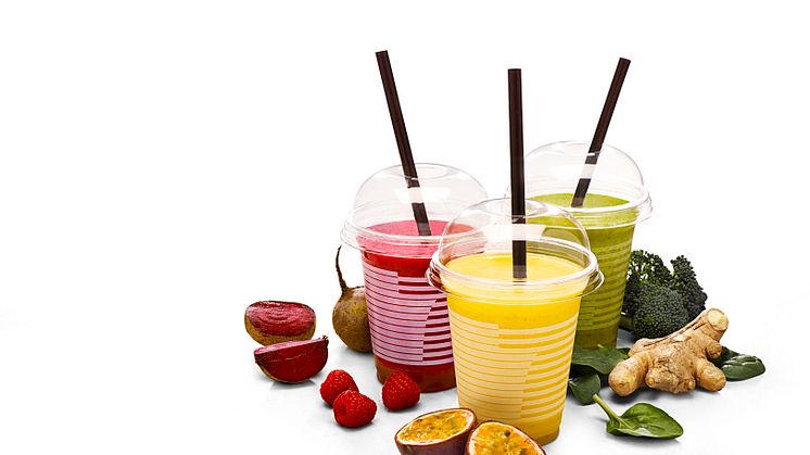 Gruppbild på smaker av 7-Eleven Juicing