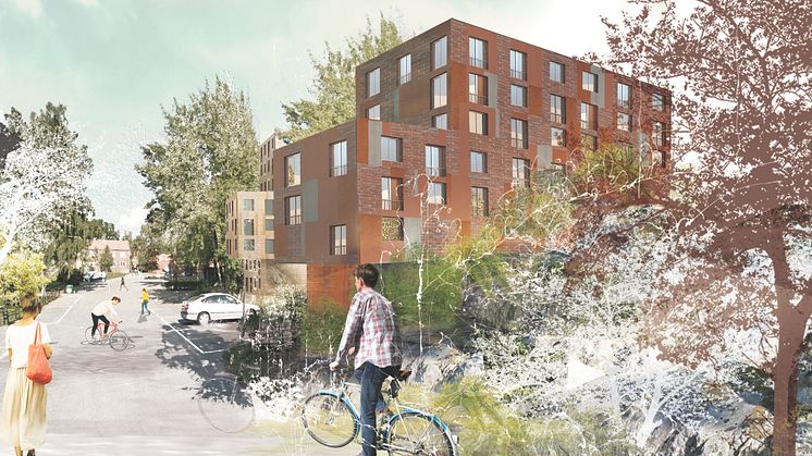 Förslag studentbostäder, KTH, Stockholm: Einar Mattsson och Semrén & Månsson