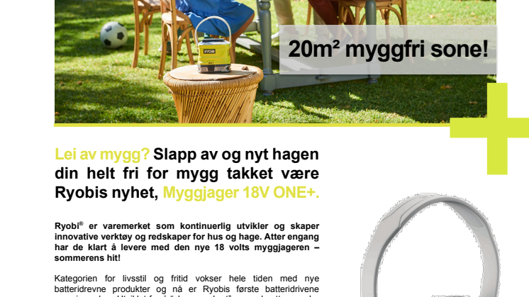 20m² myggfri sone!