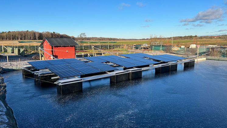 Sunsurf Solars flytande solcellsanläggning - Säve plantskola 3