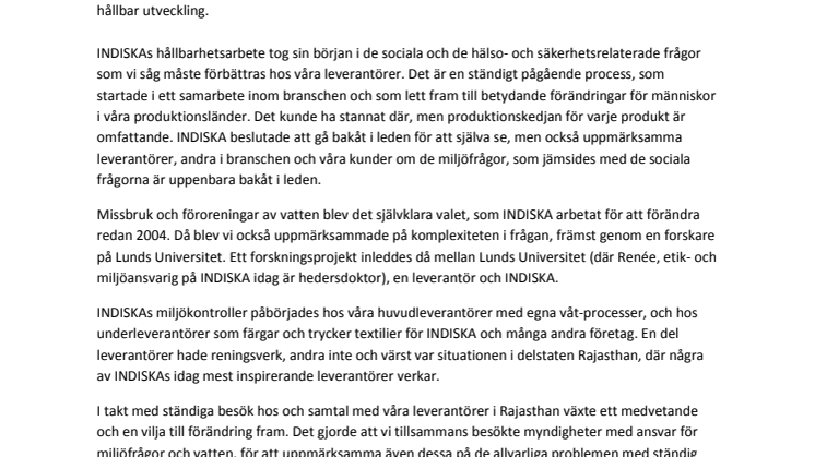 INDISKAs vattenengagemang