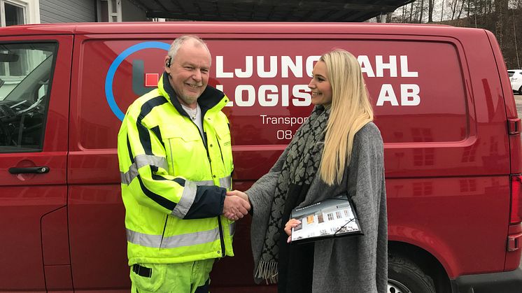 Björn Ljungahl från Ljungdahl Logistik och Annelie Bergström från Svenska Hus