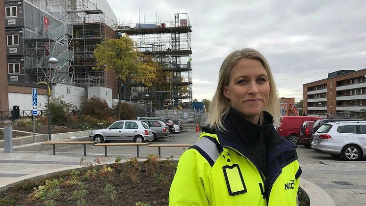 Jennie Fridolin, hållbarhetsexpert på NCC. Foto: Michelle Derblom Jobe/SVT