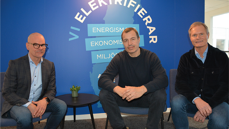 Fr vänster: Jörgen Lundgren, Head of Services & Innovation på Rexel, Jonas Morin, Affärschef på SoftOne Affärssytem AB och Niclas Smedberg, VD SoftOne Affärssystem AB.