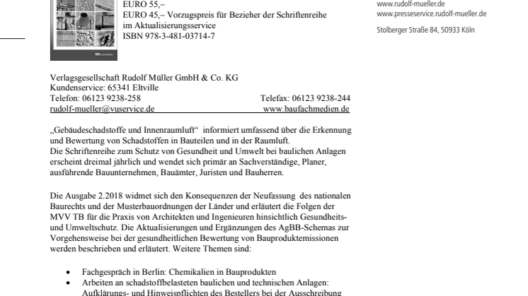 Gebäudeschadstoffe und Innenraumluft 2.2018