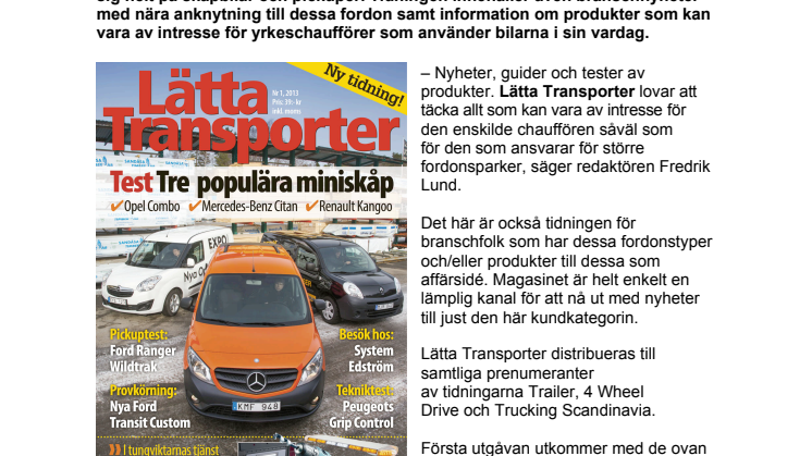 Ny tidning - Lätta Transporter!