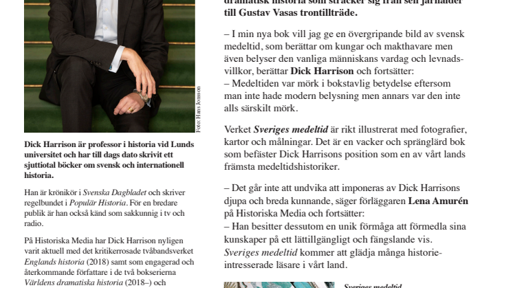 Ny bok av Dick Harrison! Maffigt verk om svensk medeltid.