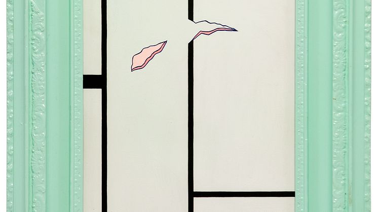 Marie-Louise Ekman, Composition 1982 IV, gouache på siden, 62 x 48 cm 