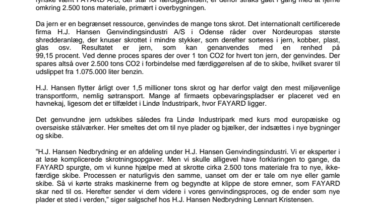 Scandlines genbruger jern fra nye færger