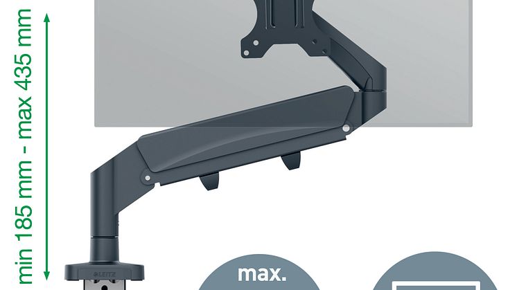 Leitz enkel monitor arm dimensioner
