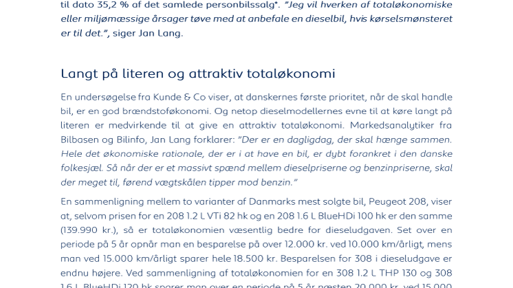 Dieselbilen er stadig et godt køb
