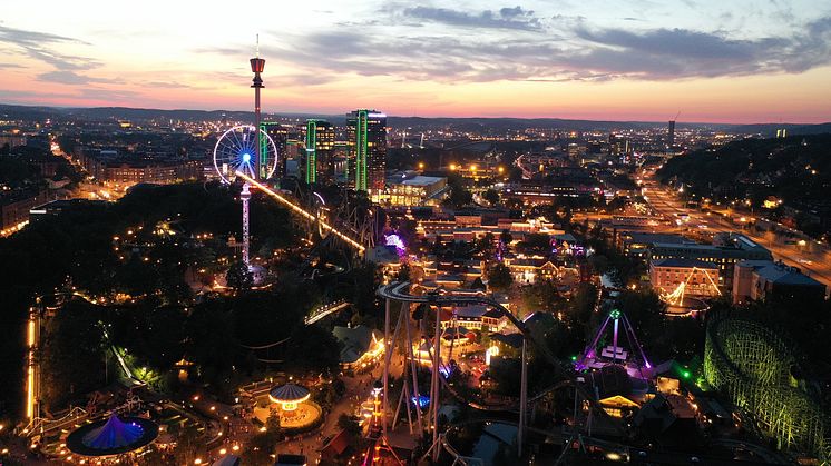 Kveldsstemning på Liseberg. Foto: Liseberg AB 
