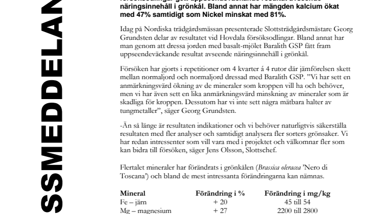 Mineralberikad grönkål - årets nyhet på trädgårdsmässan?