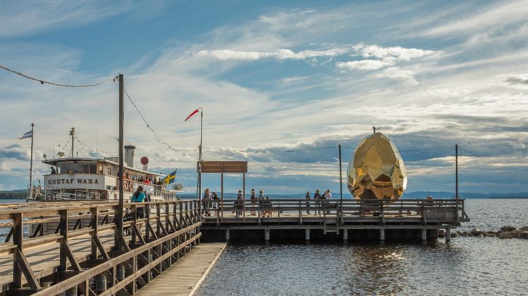 Seda i Juni har Solar Egg stått längst ut på Långbryggan i Rättvik. Foto: Jean-Baptiste Béranger 