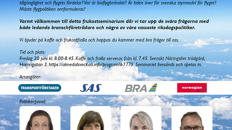 Inbjudan till frukostmöte med Transportföretagen och Norwegian med flera.