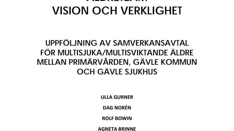 Äldreteam - Vision och verklighet