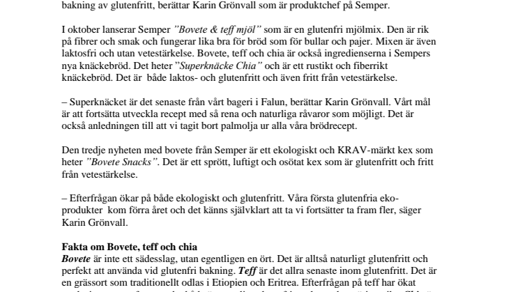 Bovete, teff och chia är den nya glutenfria trenden