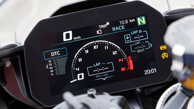 BMW S 1000 RR kombiinstrument med 6.5 tommer TFT-skærm i fuldfarve