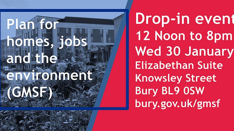 Greater Manchester Spatial Framework - our first drop-in session is tomorrow