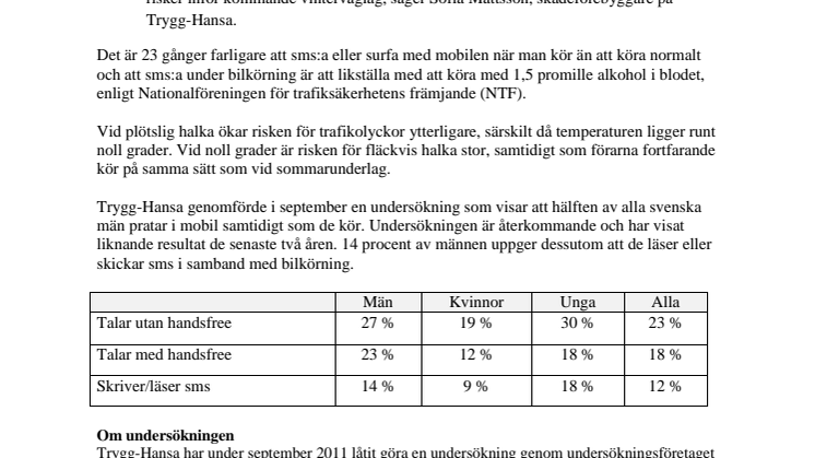 Halka och mobiltelefon är en dödsfälla