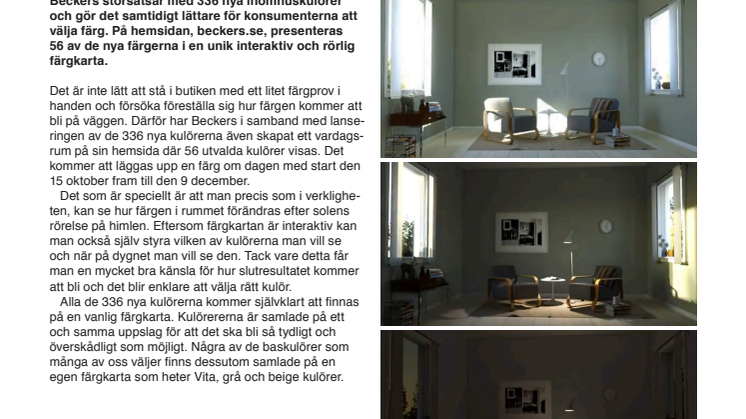 Nu lanserar Beckers 336 nya kulörer!