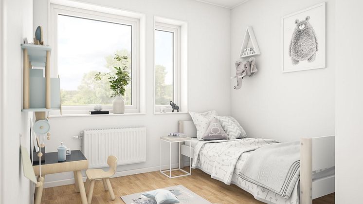 Brf Sundby Äng - 3D-bild av sovrum