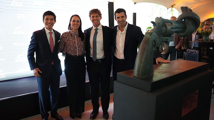 John Neto Valente (Re Capital), Anouk Tenten (NVPF), Newman Leech (Re Capital) and former soccer player Luis Figo.