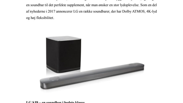 Soundbarer fra LG løfter hjemmebiografen til et nyt niveau