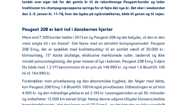 Peugeot kickstarter det nye år med nytårskur den 2.-3.januar