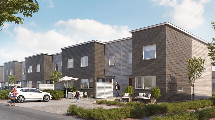 Parhus från ett liknande BoKlok projekt.