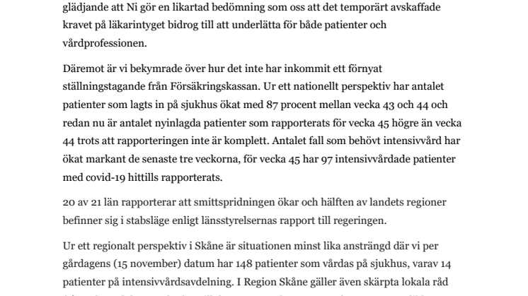 Svar till Försäkringskassan