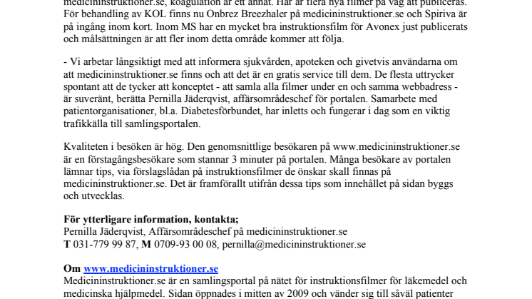 Intresset växer för www.medicininstruktioner.se 