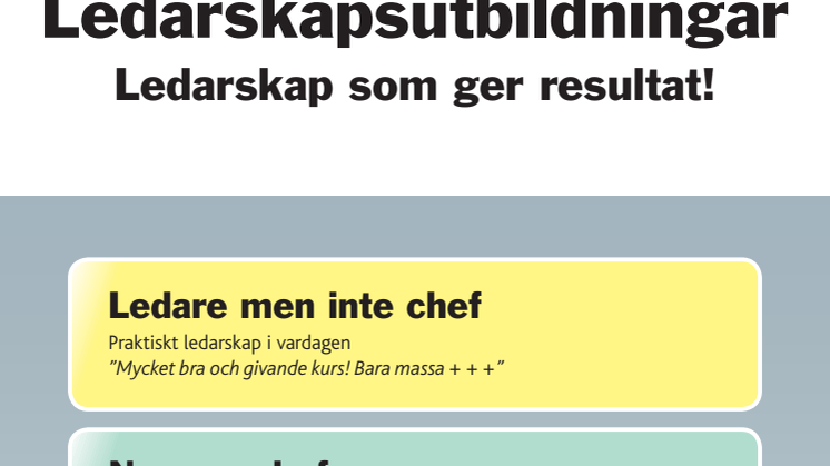 Ledare men inte chef - Ledarskapsutbildning i Stockholm