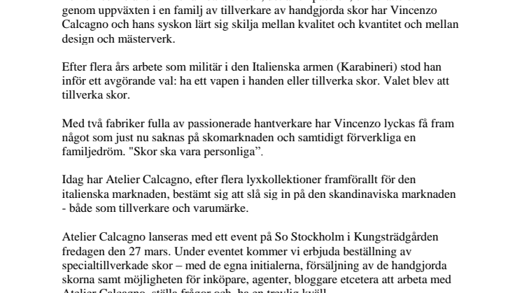 Nytt svenskt skomärke med fotfäste i Italien