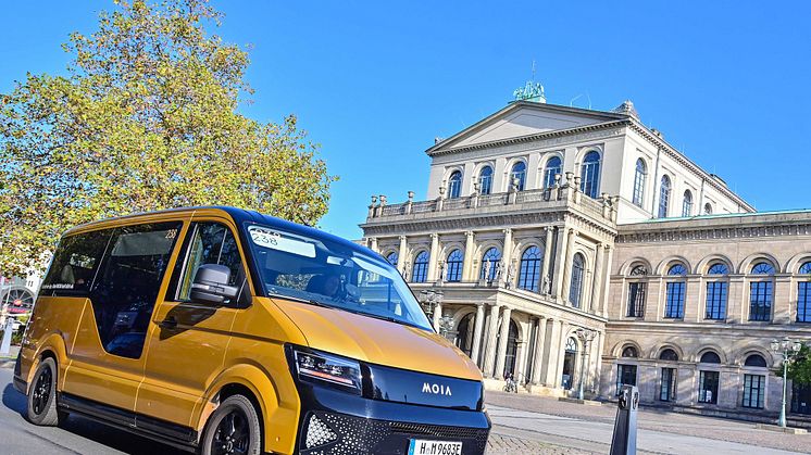 Volkswagen mobilitetstjänsteleverantör MOIA har erbjudit sina tjänster i Hannover sedan sommaren 2018 - med omedelbar support från Conti360 ° Fleet Solutions. Upphovsrätt: MOIA GmbH