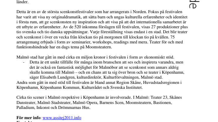 Scenkonst från hela världen till Malmö