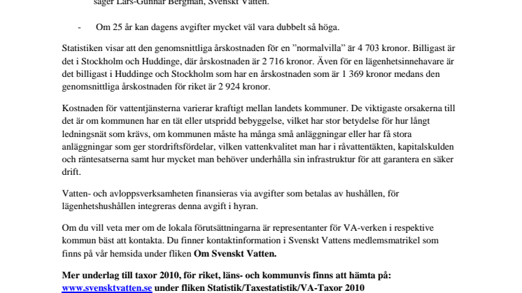 Kranvattnet blir gradvis dyrare