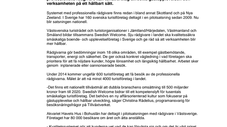 Rådgivare utvecklar hållbara turistföretag