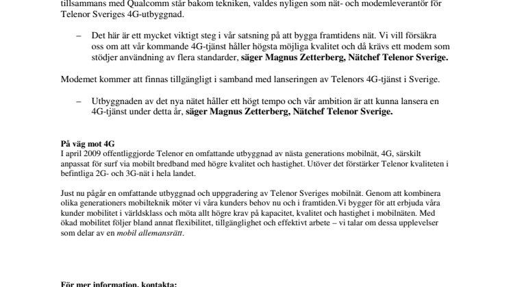 Telenor och Huawei visar nytt 4G-modem